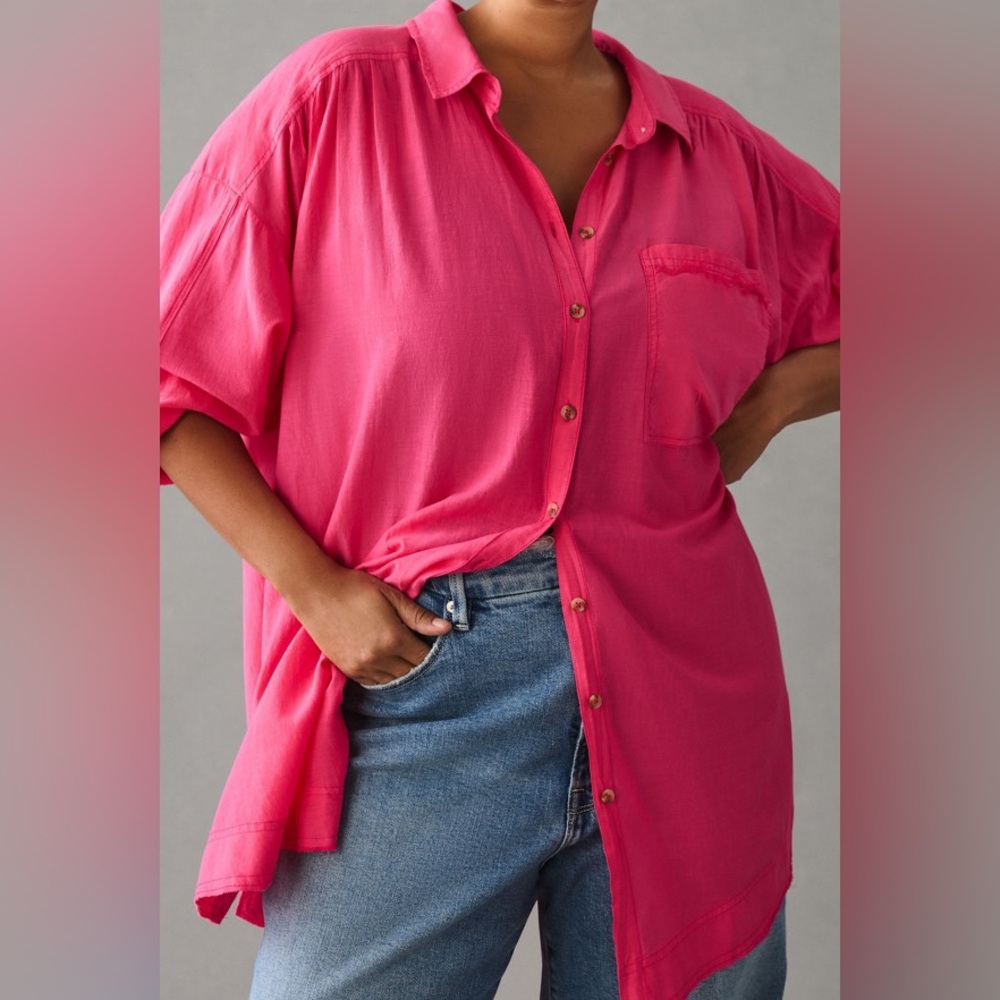 Pilcro by Anthropologie Oversized Airy Buttondown Shirt